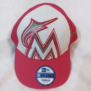 Miami Marlins New Era 9FORTY Toddler Glitter Filler Adjustable Hat Baseball Cap